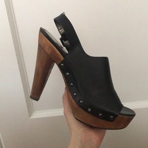 Via Spiga open toe sling back clogs in black 8